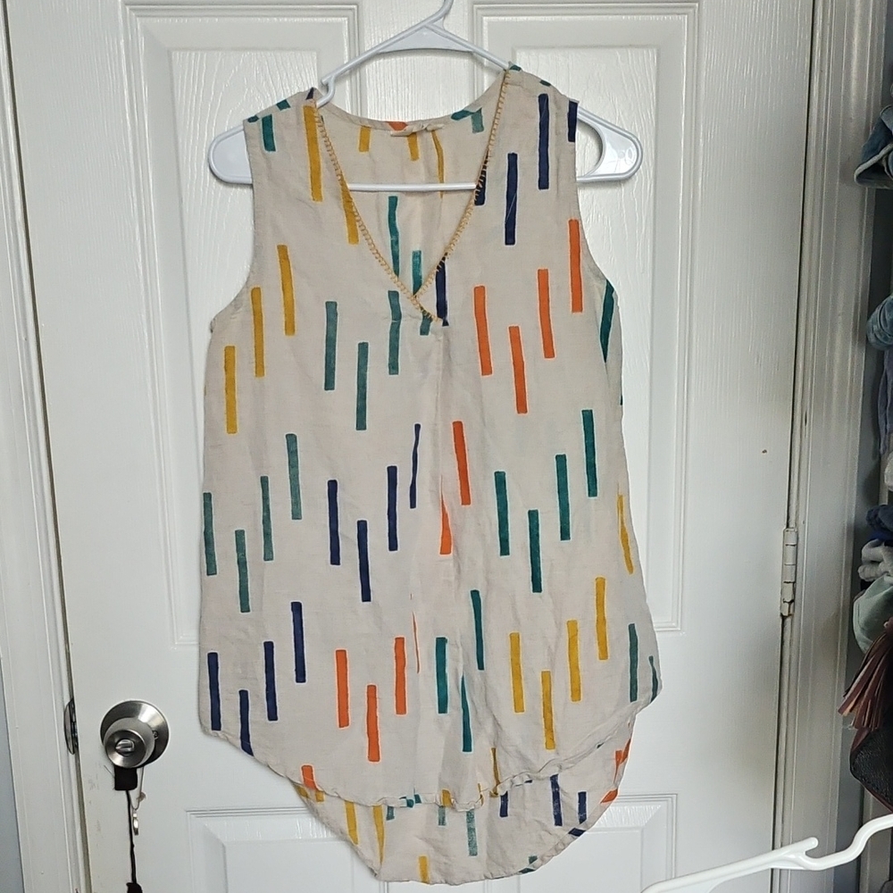 Colorful Geometric Sleeveless Top